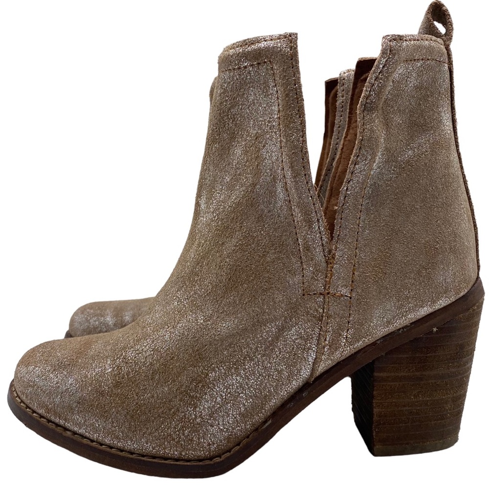 Diba Later On Leather Cut Out Block Heel Boots Size 6